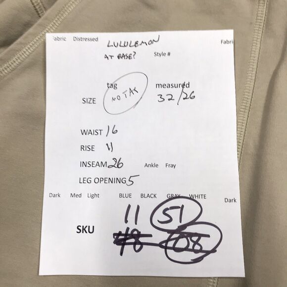 LULULEMON Jogger Pants Men M (32x26) Light Camel Tan AT EASE Cuffed Non Drawstr - Picture 12 of 12